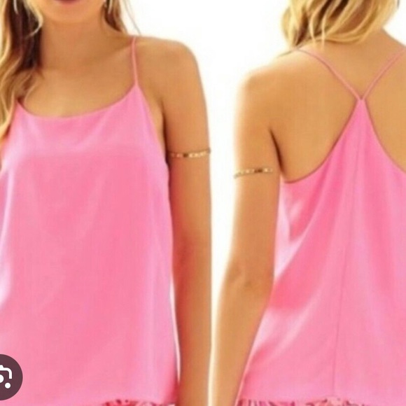 Lilly Pulitzer Silk Tank Medium Pink - Picture 12 of 16